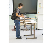 Einer Schülertisch L Fuß höhenverstellbar ohne Drahtkorbablage 5