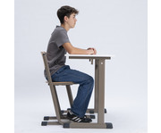 Zweier Schülertisch L Fuß ohne Drahtkorbablage 6