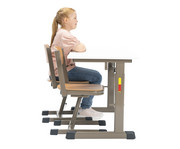 Zweier Schülertisch L Fuß höhenverstellbar ohne Drahtkorbablage 4