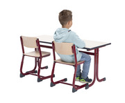 Zweier Schülertisch C Fuß ohne Drahtkorbablagen 5