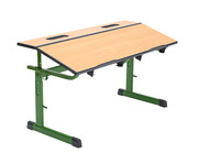 Ecoflex Zweier Schülertisch höhenverstellbar ohne Drahtkorbablage 1