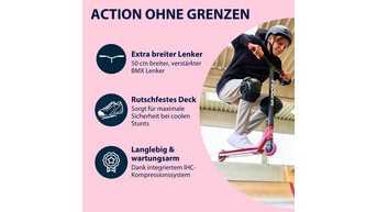 Dominator Cadet stuntstep blauw geel Dominator Cadet stuntstep blauw geel