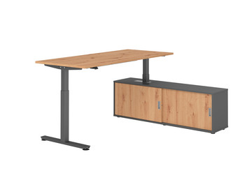Betzold Schreibtisch Comfort mit Sideboard elektrisch höhenverstellbar