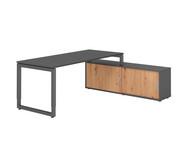 Betzold Schreibtisch mit Sideboard höhenverstellbar Kufengestell 1