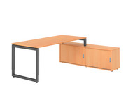 Betzold Schreibtisch mit Sideboard höhenverstellbar Kufengestell 7