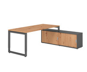 Betzold Schreibtisch mit Sideboard höhenverstellbar Kufengestell 6