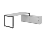 Betzold Schreibtisch mit Sideboard höhenverstellbar Kufengestell 5