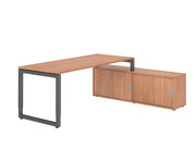 Betzold Schreibtisch mit Sideboard höhenverstellbar Kufengestell 6