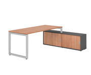Betzold Schreibtisch mit Sideboard höhenverstellbar Kufengestell 3