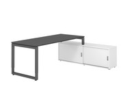 Betzold Schreibtisch mit Sideboard höhenverstellbar Kufengestell 5