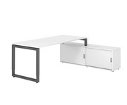 Betzold Schreibtisch mit Sideboard höhenverstellbar Kufengestell 4