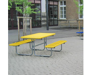 Sitzgruppe Tischplatte + Sitzbänke aus Drahtgitter 2