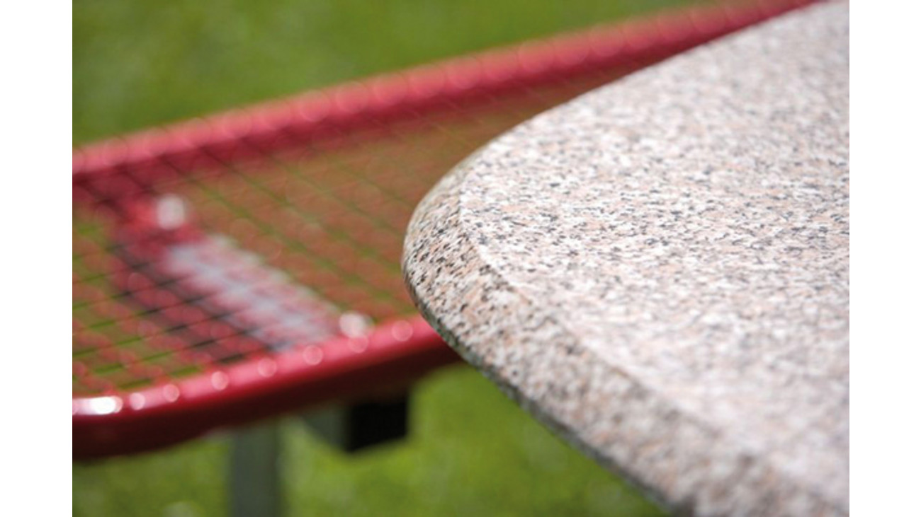OUTDOOR Grande Tisch-Sitz-Kombination mit Werzalit-Tisch in Granitoptik