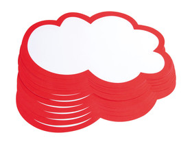 Moderationswolken, 20 Stück, 25 x 45 cm, weiß/rot