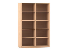 Flexeo® Regal, 2 Reihen, 10 Fächer, hoch, Breite 126,4 cm