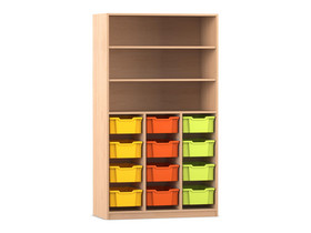 Flexeo® Regal PRO, 3 Reihen, 12 Boxen Gr. M, 3 Fächer