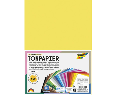 folia Tonpapier 130 g/m² DIN A4 500 Blatt 25 Farben