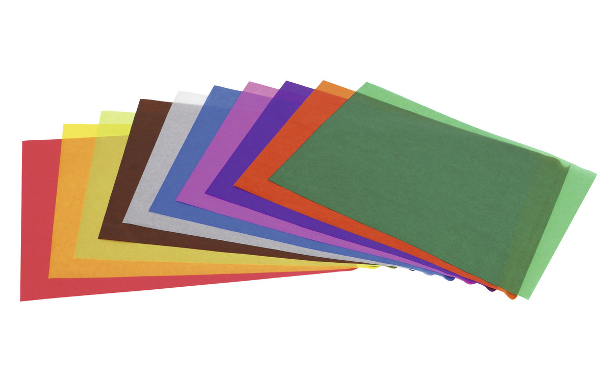 folia Transparentpapier, 42 g/m², 50 x 70 cm, 100 Bogen, 10 Farben