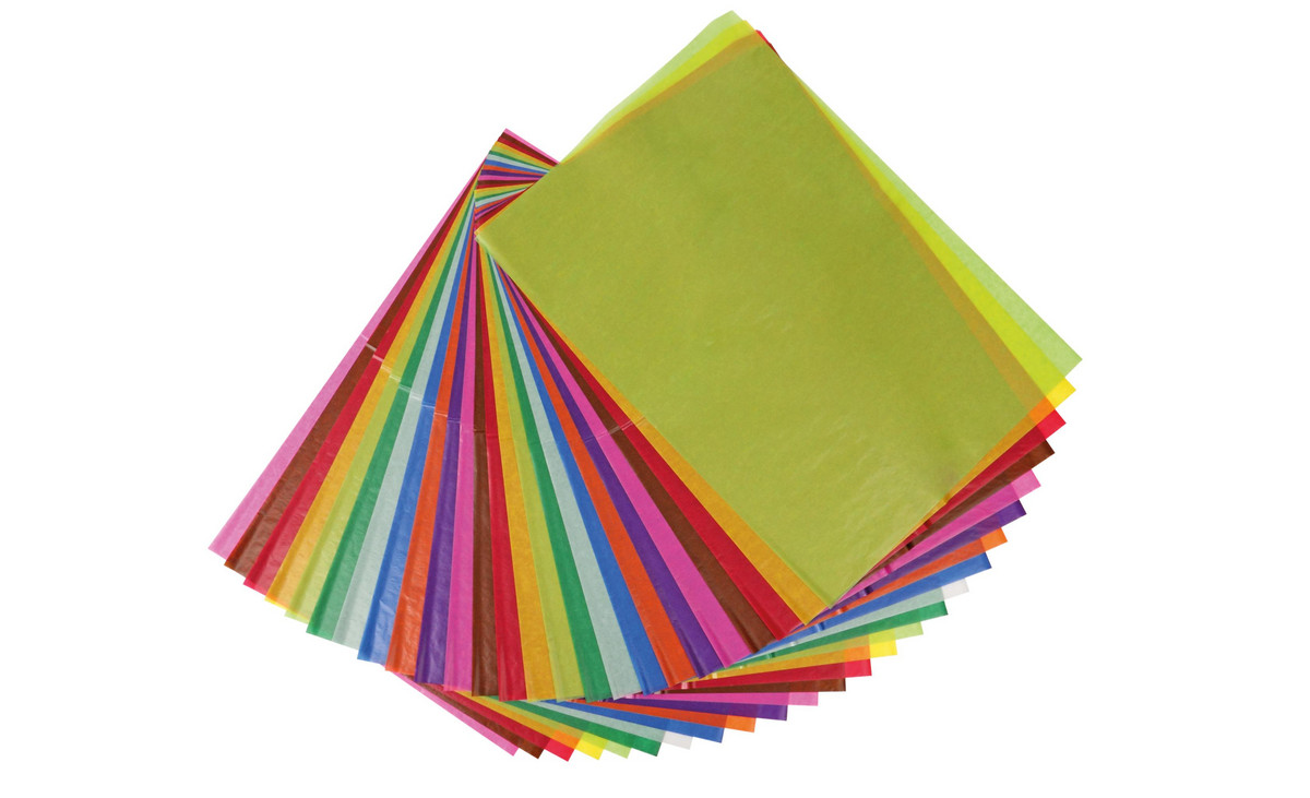 Transparentpapier, 42 g/m², 70 x 100 cm, 25 Bogen, 10 Farben
