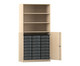 Flexeo® Schrank 24 kleine Boxen 3 Fächer 2 Halbtüren 7