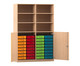 Flexeo® Schrank 32 kleine Boxen 6 Fächer Mittelwand 2 Halbtüren 1