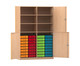 Flexeo® Schrank 32 kleine Boxen 6 Fächer Mittelwand 4 Halbtüren 1
