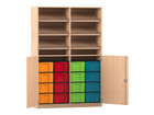 Flexeo® Schrank 6 Schrägablagen 16 große Boxen 2 Halbtüren
