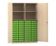 Flexeo® Schrank 40 kleine Boxen 4 Fächer Mittelwand 2 Türen 4