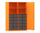 Flexeo® Schrank 20 große Boxen 4 Fächer Mittelwand 2 Türen 6