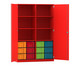 Flexeo® Schrank 12 große Boxen 6 Fächer Mittelwand 2 Türen 6
