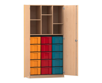 Flexeo® Schrank 15 große Boxen 6 Fächer 2 Türen