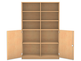Flexeo® Schrank, 10 Fächer, 2 Halbtüren, Mittelwand, Breite 126,4 cm
