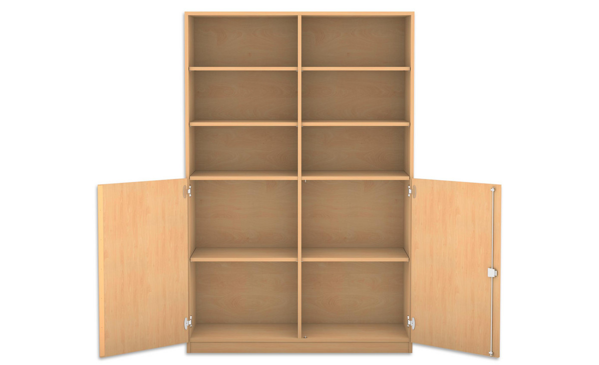 Flexeo® Schrank, 10 Fächer, 2 Halbtüren, Mittelwand, Breite 126,4 cm