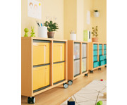 Flexeo® Regal 2 Reihen 4 große Boxen Mittelwand 2