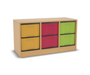 Flexeo® Regal 3 Reihen 6 große Boxen Mittelwand 1