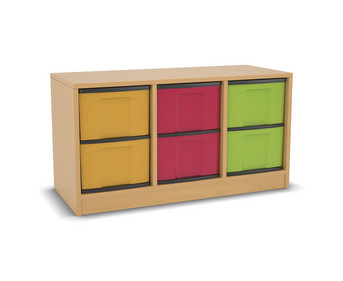 Flexeo® Regal 3 Reihen 6 große Boxen Mittelwand