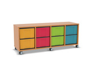 Flexeo® Regal 4 Reihen 8 große Boxen Mittelwand 1