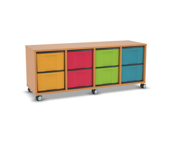 Flexeo® Regal 4 Reihen 8 große Boxen Mittelwand