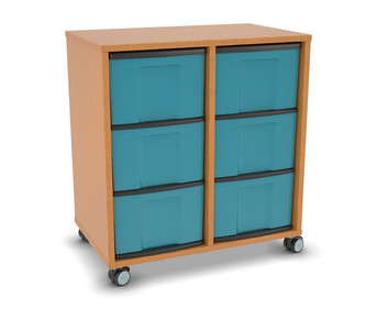 Flexeo® Regal 2 Reihen 6 große Boxen Mittelwand