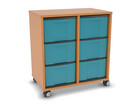 Flexeo® Regal 2 Reihen 6 große Boxen Mittelwand