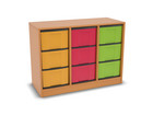 Flexeo® Regal 3 Reihen 9 große Boxen Mittelwand
