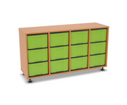 Flexeo® Regal 4 Reihen 12 große Boxen Mittelwand 1
