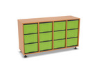Flexeo® Regal 4 Reihen 12 große Boxen Mittelwand