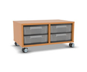 Flexeo® Regal 2 Reihen 4 kleine Boxen Mittelwand 1