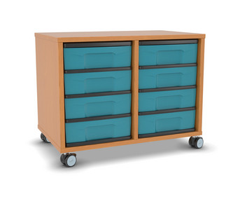 Flexeo® Regal 2 Reihen 8 kleine Boxen Mittelwand