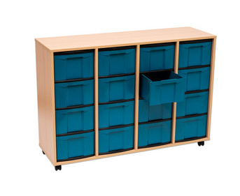 Flexeo® Regal 4 Reihen 16 große Boxen aus biobasiertem treeNside Material