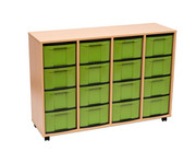 Flexeo® Regal 4 Reihen 16 große Boxen aus biobasiertem treeNside Material 6