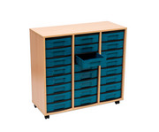 Flexeo® Regal 3 Reihen 24 kleine Boxen aus biobasiertem treeNside Material 1