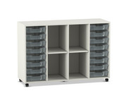 Flexeo® Regal PRO 4 Reihen 16 Boxen Gr S 4 Fächer mittig 7