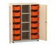Flexeo® Regalschrank PRO 3 Reihen 12 Boxen Gr M 4 Fächer mittig 3